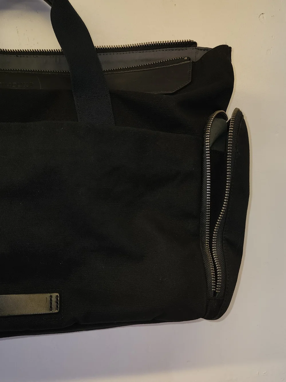 Timbuk2 Black Canvas Briefcase Tote with Leather Trim